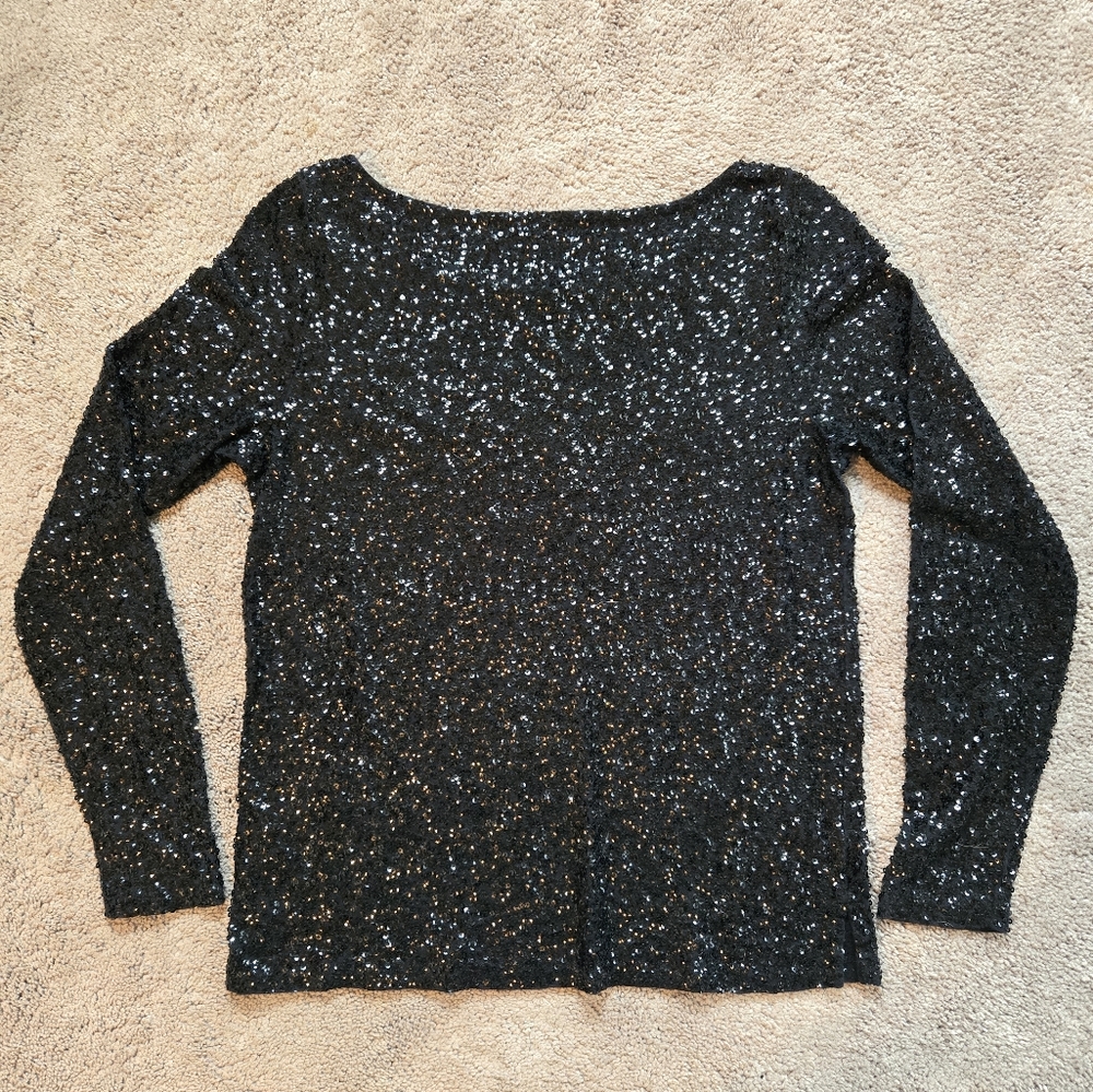 J. CREW Black Sequin Women's Top - Picture 2 of 4